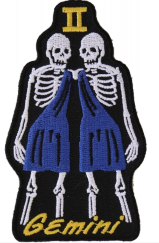 Gemini Skull Zodiac Sign Patch